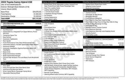 2023 Toyota Camry Hybrid XSE