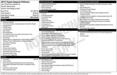 2012 Toyota Sequoia Platinum
