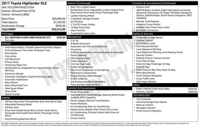 2017 Toyota Highlander XLE