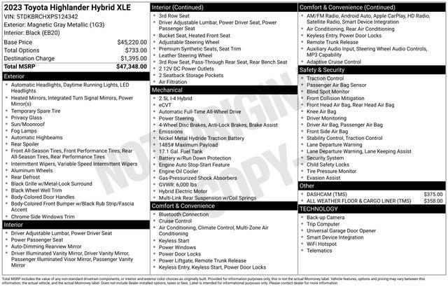 2023 Toyota Highlander Hybrid XLE