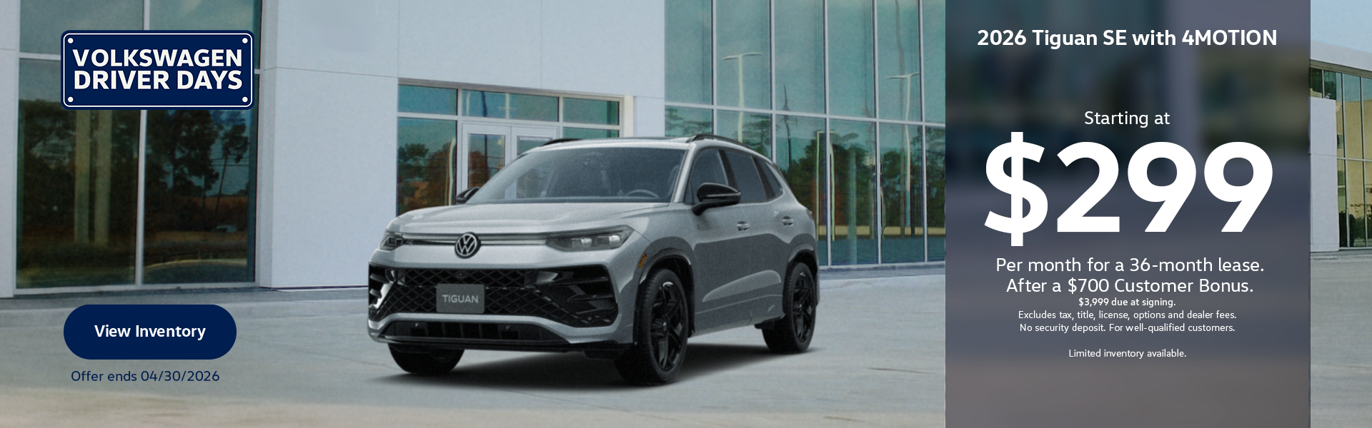 Tiguan National Lease Banner